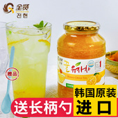 全贤 韩国原装进口蜂蜜柚子茶 浓缩果味酱果汁味饮料奶茶果酱1kg