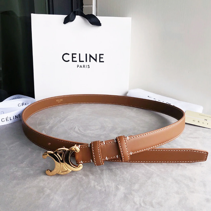 Celine 凯旋门金扣LOGO腰带