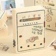 信箱木盒装 复古创意韩国小学生毕业纪念册 同学录 时光寄忆 本木