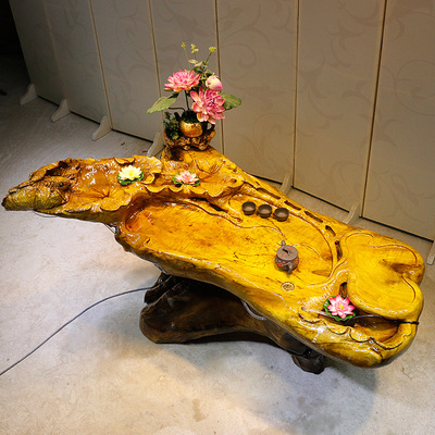 黄金樟根雕茶几整体有假货吗