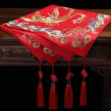 龙凤呈祥高档红盖头结婚中式婚礼刺绣新娘盖头秀禾服喜帕红色头巾