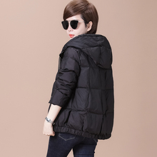 秋比连帽纯色棉袄女2018冬季新款潮韩版保暖面包服棉衣外套女棉服图片