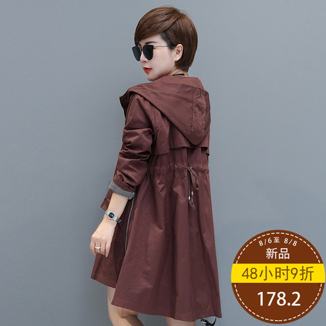 秋比中长款小个子收腰显瘦风衣女秋季2018新款时尚韩版chic外套女商品大图