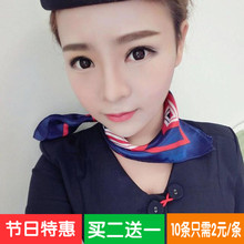 丝巾女百搭小方巾纱巾款韩版仿真丝银行职业女小领巾小方丝巾