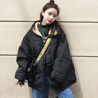 反季棉服女2018新款冬季加厚中长款宽松BF韩版学生原宿风面包袄子