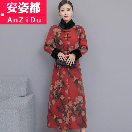 民国女装唐装秋冬复古风夹棉加厚中式上衣汉服中国风改良旗袍外套商品大图