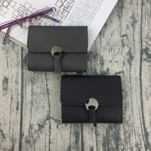2018女包新款英伦短款钱包纯色超薄迷你小零钱包简约百搭可爱皮夹