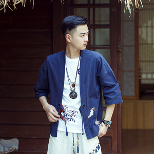 中国风薄款七分袖开衫