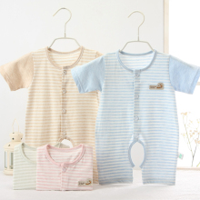 短裤 新生儿衣服彩棉哈衣宝宝爬服夏装 短袖 纯棉夏季婴儿连体衣薄款
