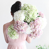 仿真花法国大绣球花Hydrangea家居客厅落地装 饰花假花 西西里花艺