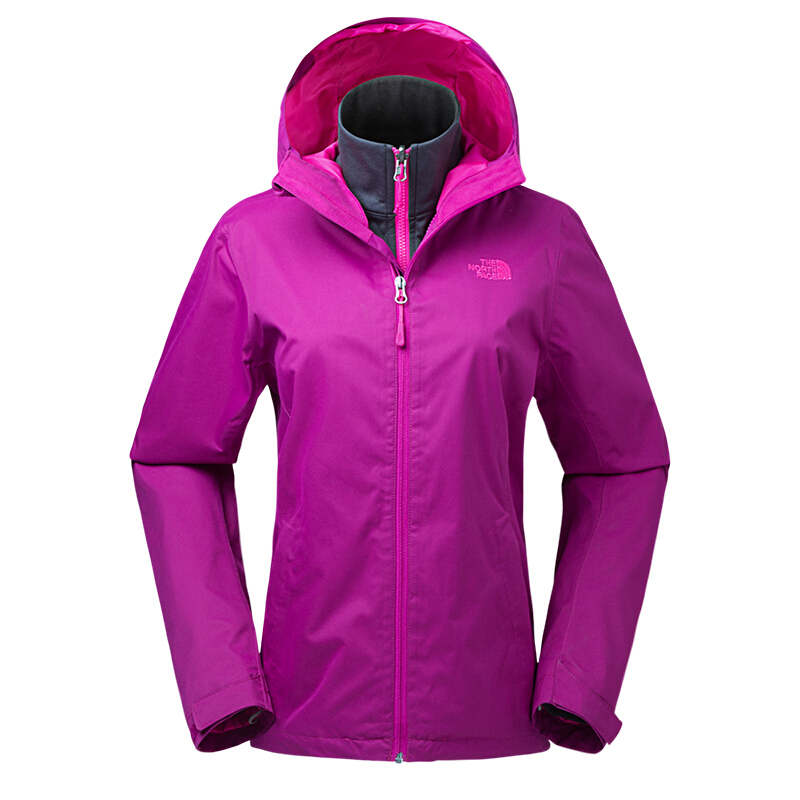 The NorthFace North Autumn and Winter Outdoor Thermal Insulation, Waterproof, and Breathable Women's Three in One Charge Coat Jacket CVF7