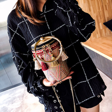 圆环手提包沙滩包女编织包草编包包女2018新款夏天斜挎chic链条包