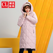 潮流前线2018冬装新品羽绒服外套女韩版长款连帽宽松羽绒上衣女潮图片
