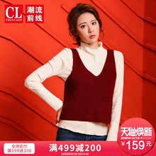 潮流前线2018冬季新品女针织衫两件套韩版套头针织毛衣甜美休闲潮图片