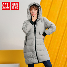 潮流前线2018冬季新品棉服外套女长款韩版连帽宽松女士保暖外套潮图片