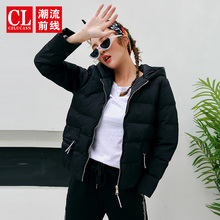 N潮流前线2018冬装新品棉服外套女短款韩版连帽宽松女士休闲外套图片
