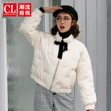 N潮流前线2018冬装新品韩版立领棉服外套女短款休闲女士上衣青少图片