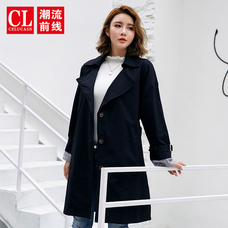 N潮流前线2018冬装新品韩版中长款风衣外套女青春休闲女士外套潮商品大图