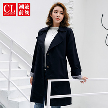 N潮流前线2018冬装新品韩版中长款风衣外套女青春休闲女士外套潮图片