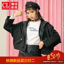 潮流前线2018年秋装新品女款时尚休闲个性青春连帽宽松短款外套潮图片