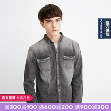 218162501 杰克琼斯男夏新棉牛仔长袖 Jack 衬衫 Jones 绫致