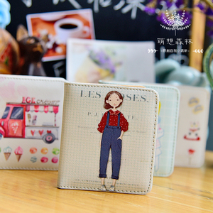 包邮韩国可爱钱包女短款复古小钱包零钱包学生简约小清新超薄钱夹