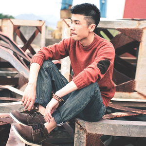 男士圆领针织衫毛衣