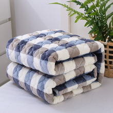 法兰绒毛毯加厚保暖单人珊瑚绒床单单件夹棉毯子冬季双层双人防滑