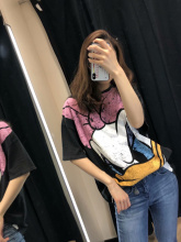 4873 165 T恤 女装 迪斯尼黛丝鸭唐老鸭印花宽松短袖 19春新款 ETJ