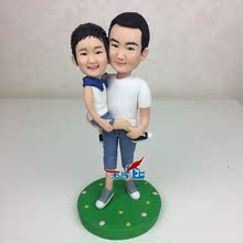 男礼品定制登记结婚纪念 照片真人公仔泥人像软陶人偶定做生日时尚