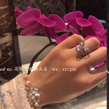 @ec高端饰品 欧美大牌同款高定925纯银满钻不对称蝴蝶结戒指礼物