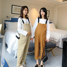 背带裤 AROOM孕妇2019春装 九分裤 4色 潮妈怀孕期宽松时尚 韩国个性