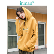 inman茵曼旗舰店早秋卫衣女潮ins连帽韩版宽松2018新款上衣外套图片