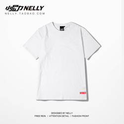 夏季新款复古美式经典小标BOXLOGO黑白灰色纯色百搭短袖T恤