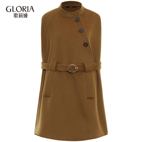 双11预|GLORIA/歌莉娅女装2018冬季小立领斗篷大衣18CE6E79A商品大图
