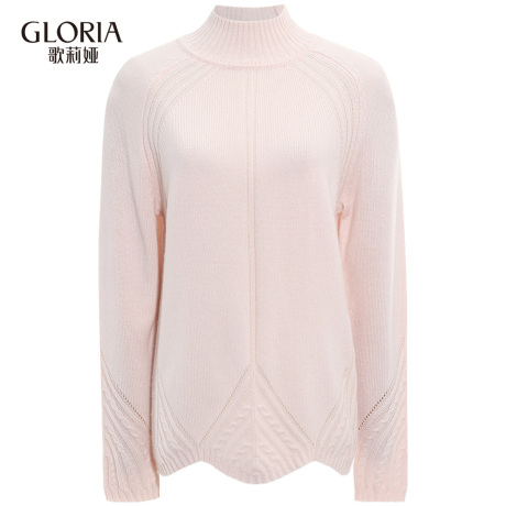 GLORIA/歌莉娅2018年冬季高领扭花羊毛衫18CC5J140商品大图