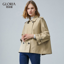 GLORIA/歌莉娅女装2018秋季A型双排扣短风衣189C6E300图片