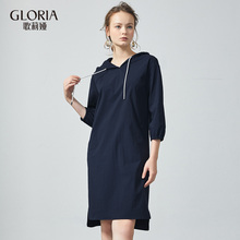 GLORIA/歌莉娅女装2018秋季带帽连衣裙187J4B39A图片