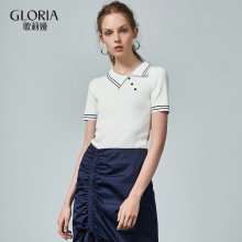 GLORIA/歌莉娅2018年秋季翻领毛织上衣188J5G130图片
