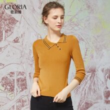 GLORIA/歌莉娅2018年秋季翻领毛织上衣188J5G13A图片