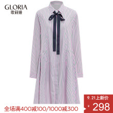 GLORIA/歌莉娅女装2018秋季A型衬衫式连衣裙189E4E780图片