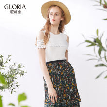 GLORIA/歌莉娅2018夏季装饰花边毛衫186C5B020图片