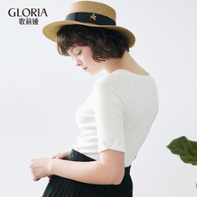 GLORIA/歌莉娅2018新款圆领短袖毛衫183C5G020图片