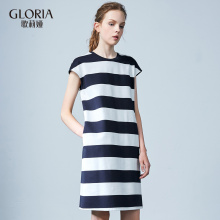 GLORIA/歌莉娅女装2018秋季间条直身连衣裙187J4A010图片