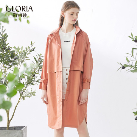 GLORIA/歌莉娅2018春季新品连帽衬衫领外套183C6E59B商品大图