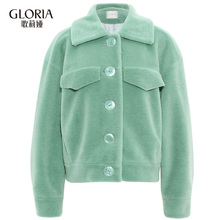 GLORIA/歌莉娅女装2018冬季箱型短外套18CE6E690图片