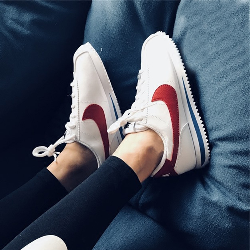 Nike Nike Women's Shoes 2019 Winter New Vintage Gump Shoes Leather Small White Shoes Casual Board Shoes 807471-103