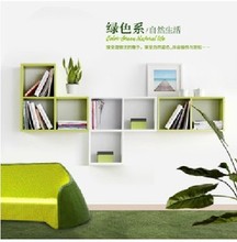吊柜书架壁挂背景墙墙式搁板置物架方格壁柜墙柜墙架特价 包邮