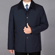 中年男士 休闲外套宽松薄棉服爸爸装 棉衣中老年男装 秋冬季薄款 棉袄