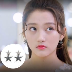极光之恋关晓彤同款耳环女韩星子耳钉五角星耳
